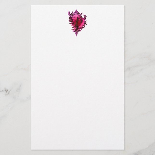 Rosa Fuscia Sea Snäcka Stationery Brevpapper (Framsida)