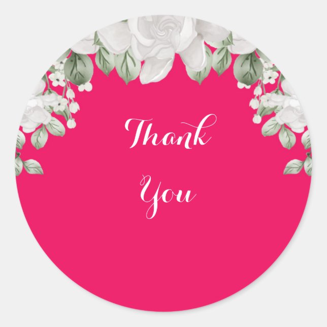 rosa Fushia Runt Klistermärke (Framsida)