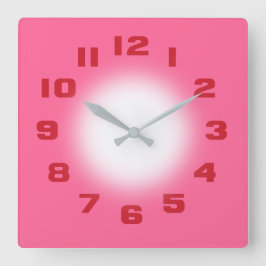 Rosa Fyrkantig Klocka