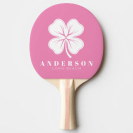 Rosa Fyrklöver med Namn Pingisracket