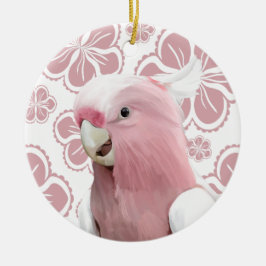Rosa Galah Cockatoo Julgransprydnad Keramik
