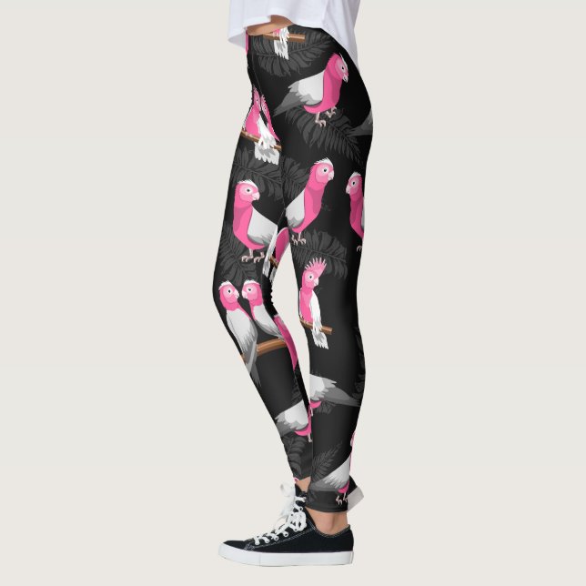 Rosa (galah) (mönster) leggings (Vänster)