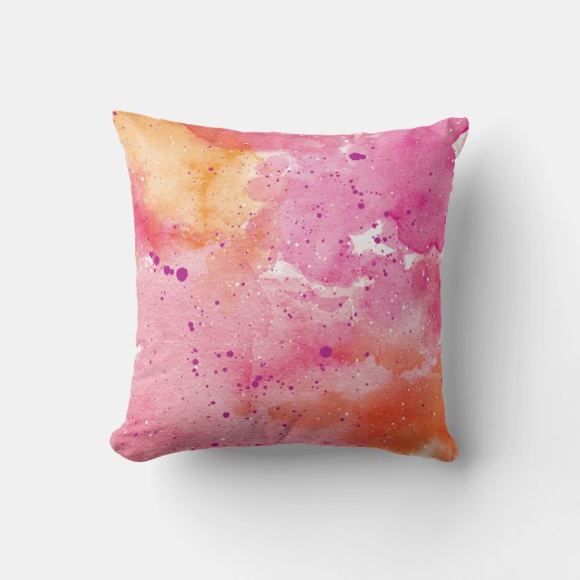 Rosa Galaxy Watercolor Pillow Kudde (Framsida)