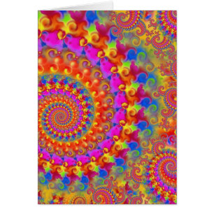 Rosa galen Fractal Hälsningskort