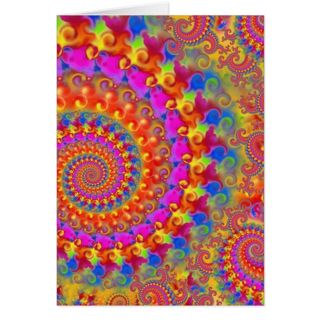 Rosa galen Fractal Hälsningskort (Framsidan)