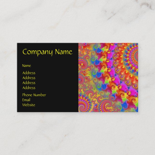 Rosa galen Fractal Visitkort (Framsida)