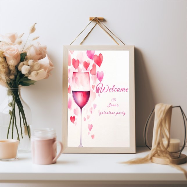 Rosa galentine party poster (Skapare uppladdad)