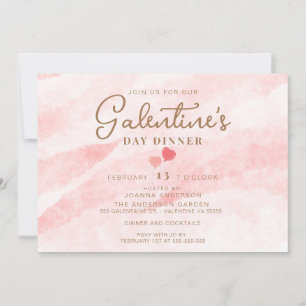 Rosa Galentinens inbjudan till middagsBrunch-parti