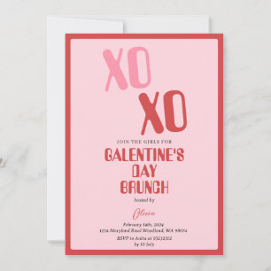 Rosa Galentine's Day-fest Brunch Vänskap Inbjudningar