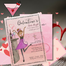 Rosa Galentine's Day Tjejernas Natt Ut Festa