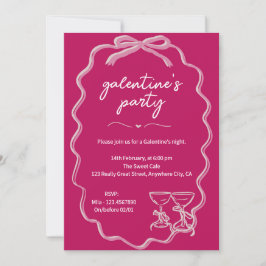 Rosa Galentines Girls Night Valentines inbjudan