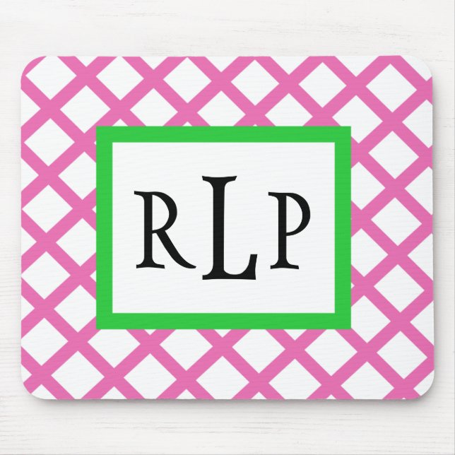 Rosa galler Monogrammed Mousepad Musmatta (Framsidan)