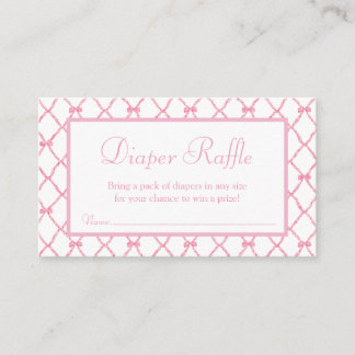 Rosa gallerverks baby shower blöjlotteri kort