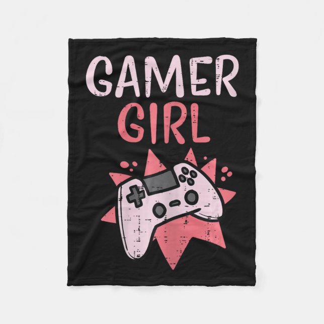 Rosa Game Controller Cute Video Gaming Women Fleecefilt (Framsidan)