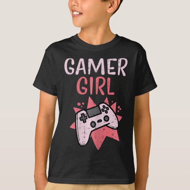 Rosa Game Controller Cute Video Gaming Women T Shirt (Framsida)