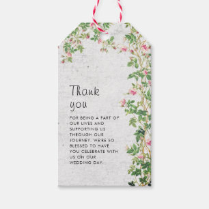 Rosa gammal rosenvägg Vintage stil dagbok Bröllop Presentetikett