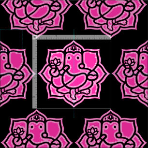Rosa Ganesh kammat tyg för bomull (56" bredden)