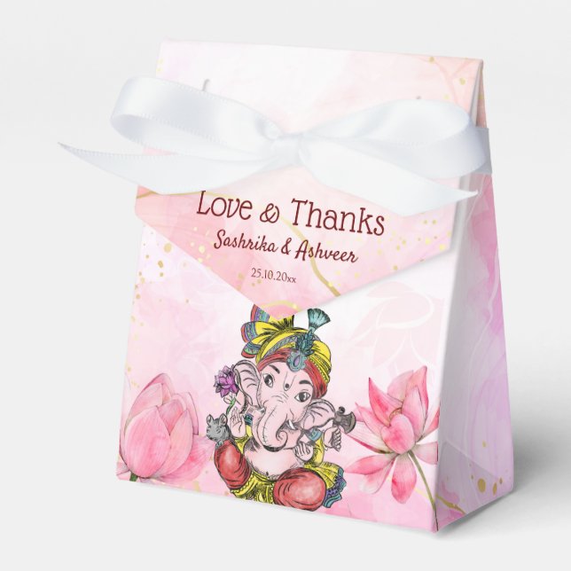 Rosa Ganesha lotus Indian tack du vill ha Presentaskar (Framsidan Sidan)