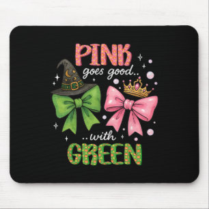 Rosa går Bra med Grönt Halloween Witch Pinkand Musmatta