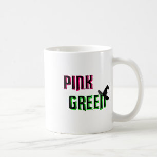 Rosa går Bra med Grönt Kaffemugg