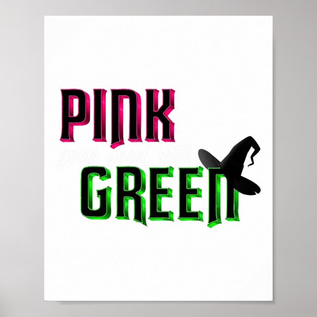 Rosa går Bra med Grönt Poster (Framsidan)