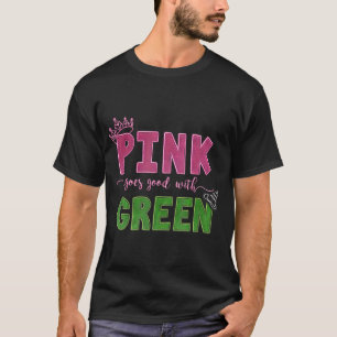 Rosa går bra med grönt t shirt