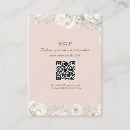 Rosa Garden Blommigt QR-Bröllop OSA Tilläggskort