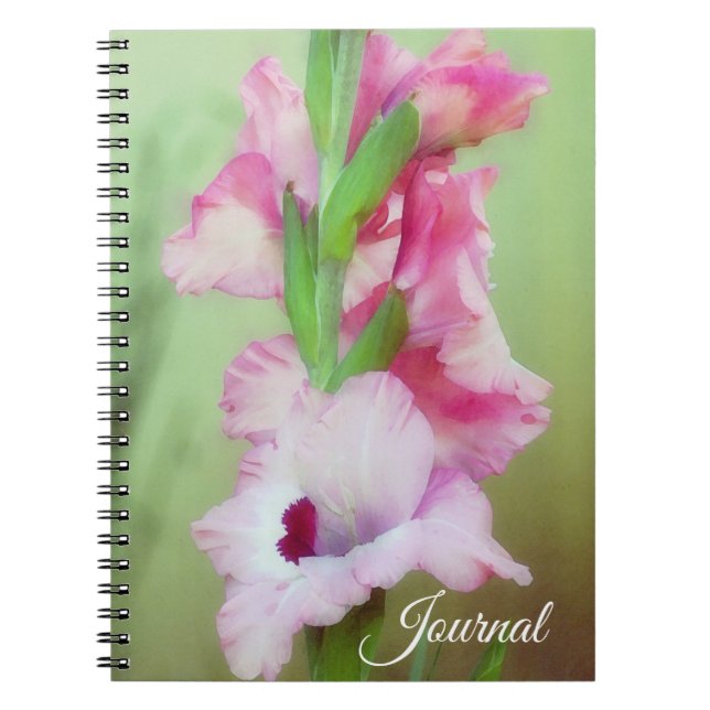Rosa Garden Flowers Art Journal Personalize Anteckningsbok (Framsidan)