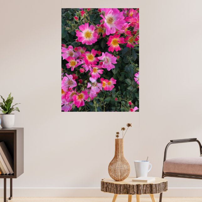 Rosa Garden Flowers Photo Home Decor Poster (Vardagsrum 3)