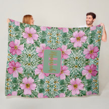 Rosa Garden Mosaic Fleece Blanket