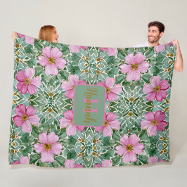 Rosa Garden Mosaic Fleece Blanket