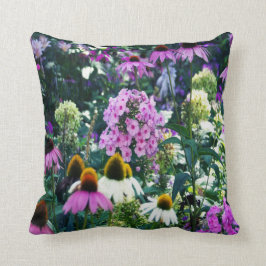 Rosa Garden Phlox liggande med Cone Flowers Kudde