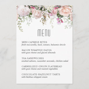 Rosa Garden Ro Luncheon eller Shower Menu Meny