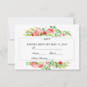 Rosa Garden Watercolor Bukett med rosor OSA kort