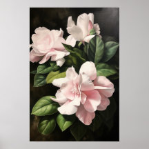 Rosa Gardenia Flowers Art Print Poster