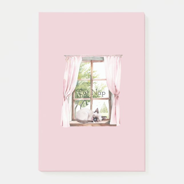 Rosa Gardiner Katt Lugn Vindu Post-it Block (Framsida)