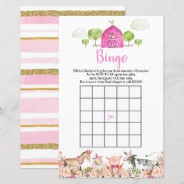 Rosa gårdshusdjur Ladugård Bingo-spel