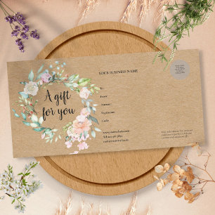 Rosa Garland Rustic Kraft presentkort