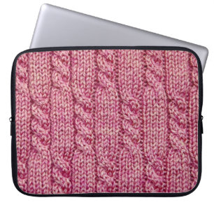 Rosa garn kabel sticka laptop sleeve