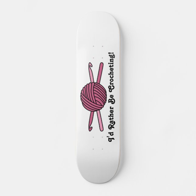 Rosa garnnystan- & virkningkrokar old school skateboard bräda 21,6 cm (Framsida)