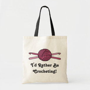 Rosa garnnystan- & virkningkrokar tygkasse
