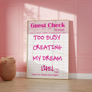 Rosa gästräkning motivationsaffisch poster