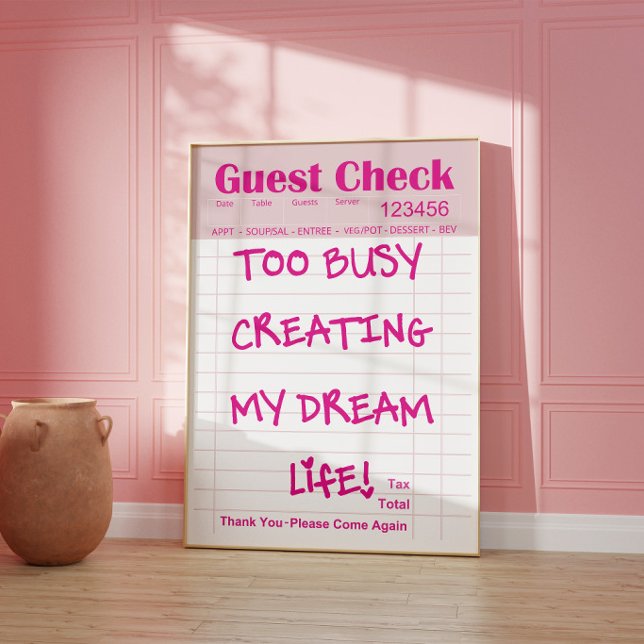 Rosa gästräkning motivationsaffisch poster (Skapare uppladdad)
