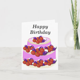 Rosa Gateaux editable Birthday Kort