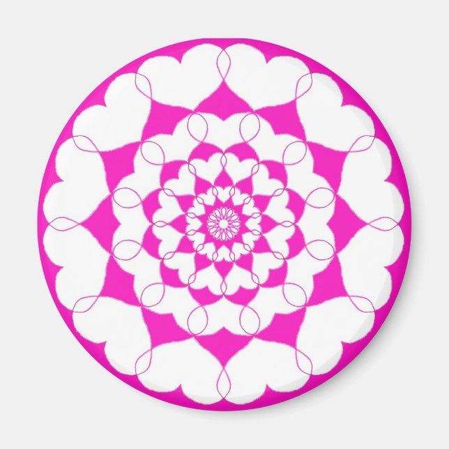 Rosa Gått med hörn Magnet (Framsidan)
