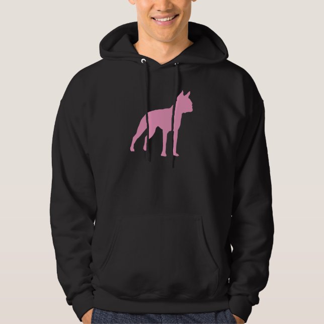 Rosa gåvor för Boston Terrierhund Hoodie (Framsida)