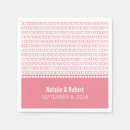 Rosa Geek Chic Binary Code Papper Napkins Pappersservett