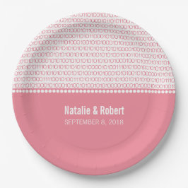 Rosa Geek Chic Binary Code Papprare Tallrikar