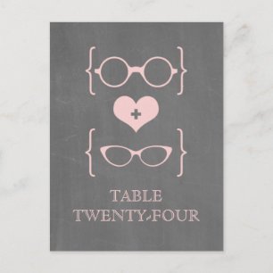 Rosa Geeky Glass Chalkboard Bord vykort