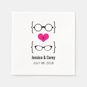 Rosa Geeky Glasses Pappra Napkins Pappersservett